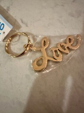 Old Navy Gold "Love" Script Keychain - Women's Accessory